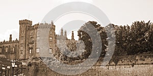 Sepia view of kilkenny castle