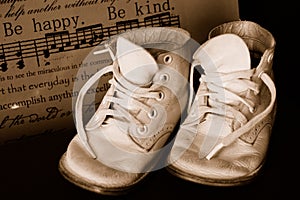 Sepia Vintage Baby Shoes