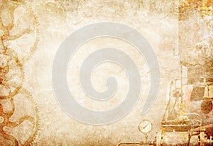 Sepia Vintage Paper Steampunk Texture Background