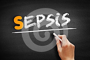 Sepsis text on blackboard