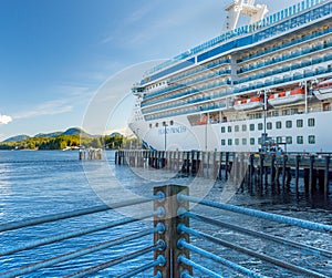 Sept. 17, 2018 - Ketchikan, AK: Island Princess cruise ship berthed at dock.