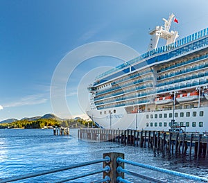 Sept. 17, 2018 - Ketchikan, AK: Island Princess cruise ship berthed at dock.