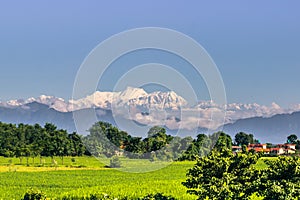 September 02, 2014 - Himalayan mountains seen from Sauraha, Nepa