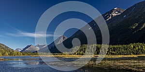 SEPTEMBER 1, 2016 Scenic View Of The Kenai Mountains Reflected In Tern Lake During Fall On The Kenai Peninsula In Southcentral Ala