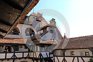 September 11 2021 - Bran in Romania: Courtyard Dracula`s castle in Transylvania