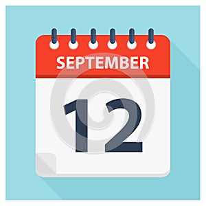 September 12 -  Calendar Icon - Calendar design template