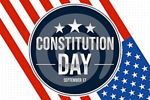 September 17 is observed as Constitution Day in the United States of America, patriotic background with flag in the backdrop