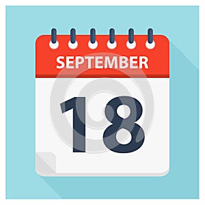 September 18 -  Calendar Icon - Calendar design template