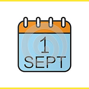 September 1st calendar color icon