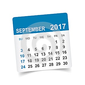 September 2017 calendar