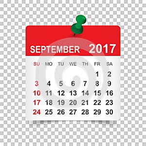 September 2017 Calendar