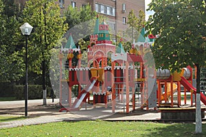 September 2018. Russia. Moscow Oblast. Balashikha. Zeleznodorozhny. Kreml playground