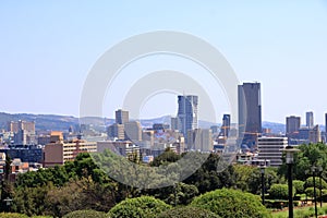 September 29 2022 - Pretoria, South Africa: View over Pretoria city from the Union Buildings near the Nelson Mandela Monument