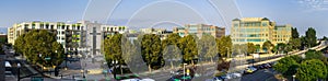 September 5, 2017 Sunnyvale/CA/USA - Panoramic aerial view of downtown Sunnyvale with a mix of new multifamily residential