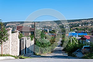 September 5, 2021 Republic of Crimea Feodosia. Urban landscape, private sector of the city