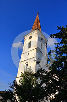 September 5 2021 - Sibiel in Romania: Exterior view of the Holy Trinity Church in Sibiel Transylvania Romania