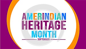 September is Amerindian Heritage Month background template. Holiday concept. background