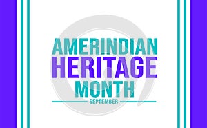 September is Amerindian Heritage Month background template. Holiday concept. background photo