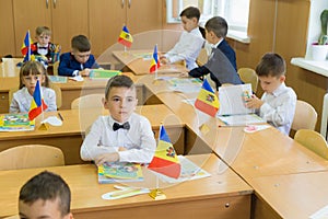 September 1, 2020 Balti Moldova the first school day at school after a long break due to the covid-19 pandemic