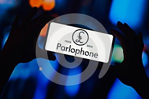 September 6, 2022, Brazil. In this photo illustration, the Parlophone Records logo is displayed on a smartphone screen