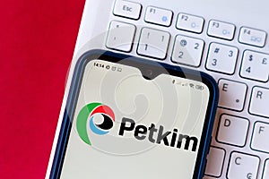 September 28, 2020, Brazil. In this photo illustration the Petkim Petrokimya Holding A.ÃÅ¾. logo seen displayed on a smartphone