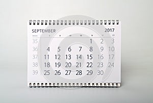 September. Calendar of the year two thousand seventeen.