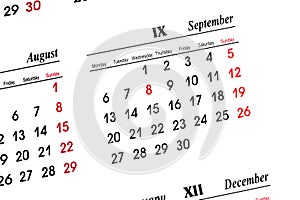 September calender