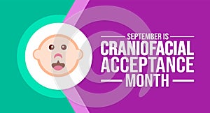 September is Craniofacial Acceptance Month Month background template. Holiday concept.