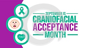 September is Craniofacial Acceptance Month Month background template. Holiday concept.