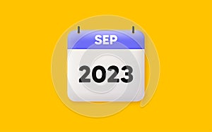 September month icon. Event schedule Sep date. Calendar schedule 3d icon. Vector