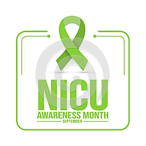 September is National Neonatal Intensive Care NICU Awareness Month background template.