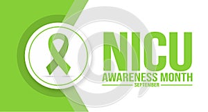 September is National Neonatal Intensive Care NICU Awareness Month background template.