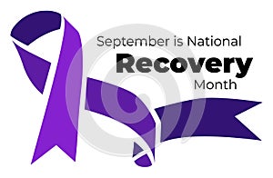 September is National Recovery Month. Vector illustration with ribbon