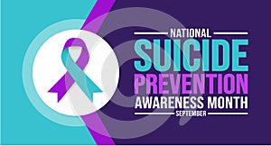 September is National Suicide Prevention Awareness Month background template. Holiday concept. photo