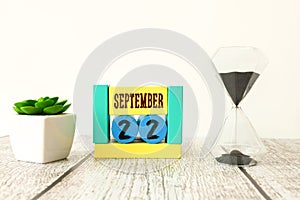 September 22nd. September 22 wooden cube calendar