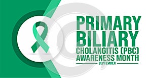 September is Primary Biliary Cholangitis Awareness Month background template. Holiday concept. photo