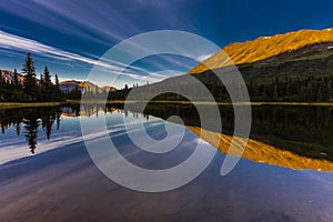 September 2, 2016 - Reflections on Rainbow Lake, the Aleutian Mountain Range - near Willow Alaska