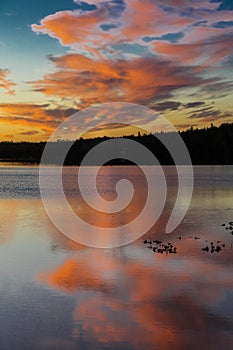 September 1, 2016, Skilak Lake, spectacular sunset Alaska, the Aleutian Mountain Range - elevation 10,197 feet