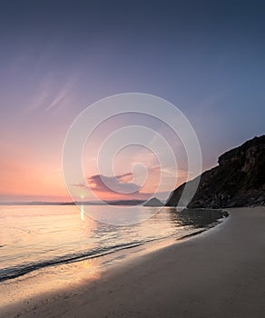 September Sunset, Polkerris Beach, Cornwall photo