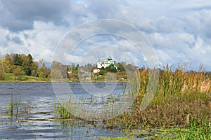 September on the Volkhov River. View of St. John the Baptist Church. Old Ladoga
