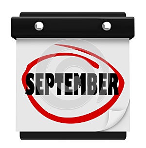 September Word Wall Calendar Change Month Schedule