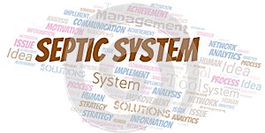 Septic System typography vector word cloud.