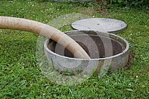 Septic tank: the cleaning of a domestic septic tank (MGW2038A1499)