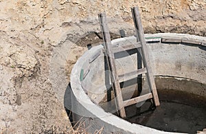 Septic tank under construction for cottages