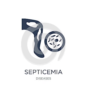 Septicemia icon. Trendy flat vector Septicemia icon on white background from Diseases collection