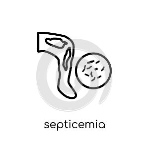 Septicemia icon. Trendy modern flat linear vector Septicemia icon on white background from thin line Diseases collection