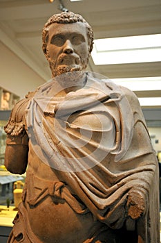 Septimius Severus marble statue at the British Museum in London, England