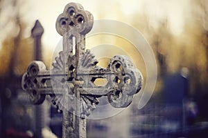 Sepulchral crosses at the cemetery