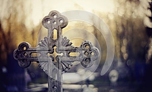 Sepulchral crosses at the cemetery