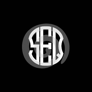 SEQ letter logo abstract creative design.